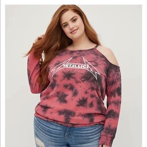 NWT torrid Metallica cold shoulder sweatshirt size 3